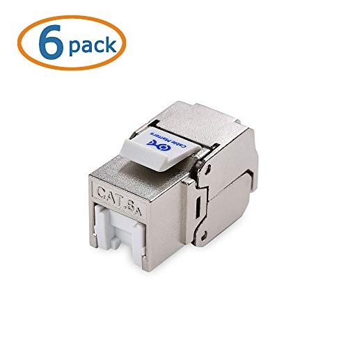 UL Listed 10Gbps 6-Pack Shielded Cat6A Keystone Jacks