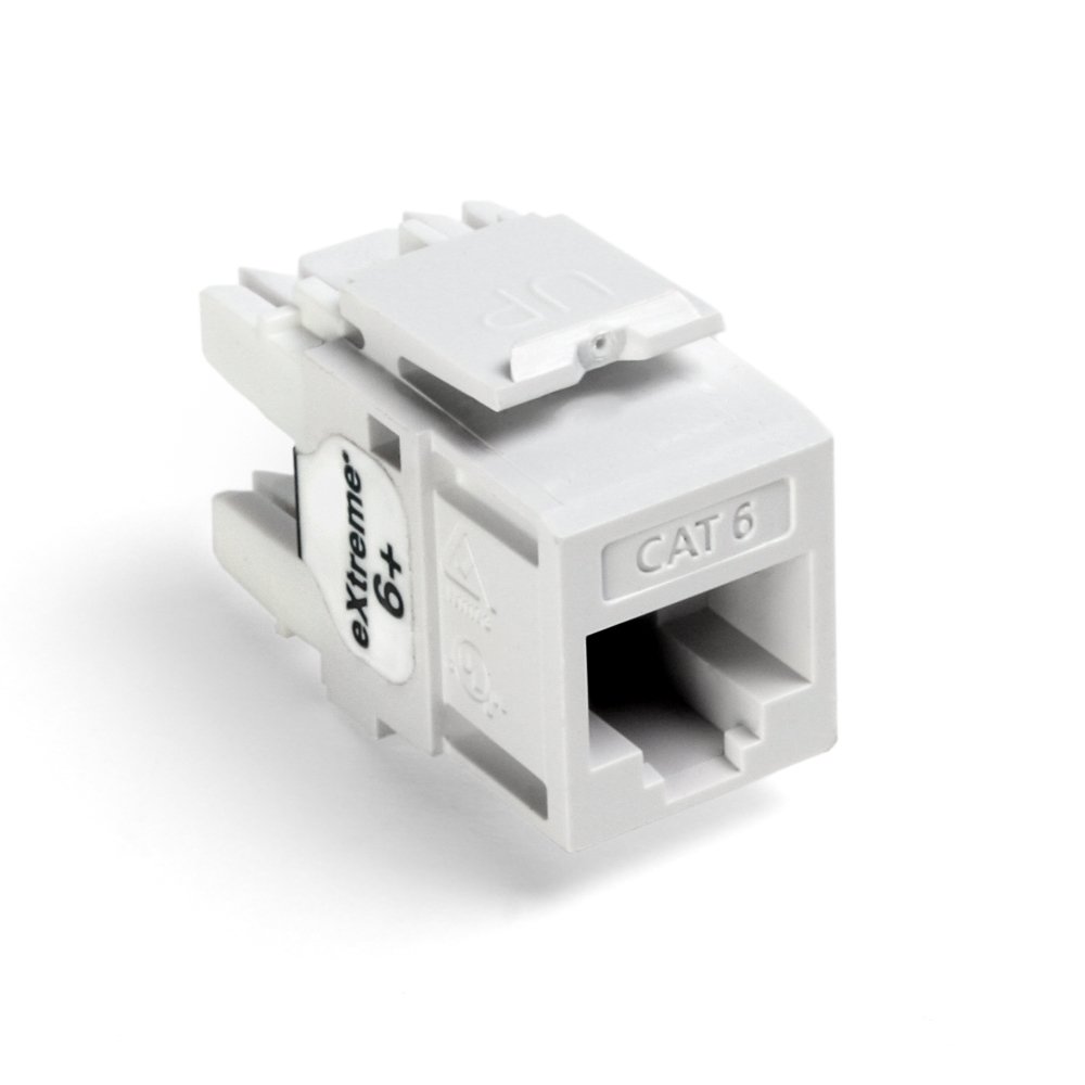 Leviton CAT 6 White QuickPort Connector, 25-Pack
