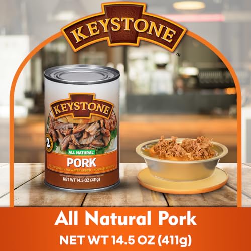 Keystone Meats All-Natural Canned Pork, 14.5 Oz Emergency Survival Food (Pack of 2)