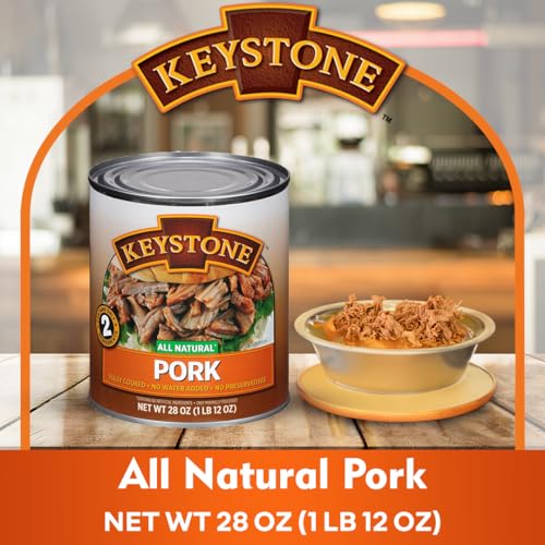 Keystone Meats Canned Heat & Serve Pork - Emergency Survival Food, Pack of 5