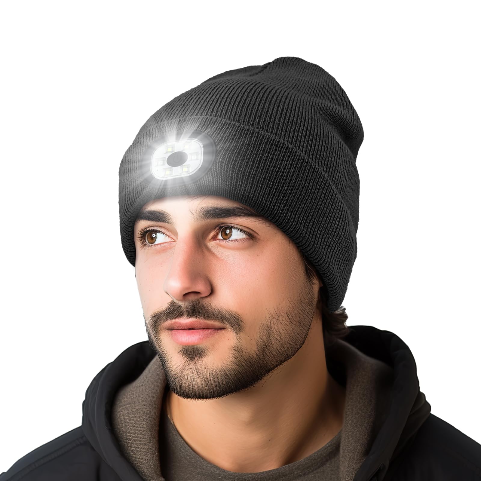 Yontune Rechargeable LED Beanie Hat for Men and Women