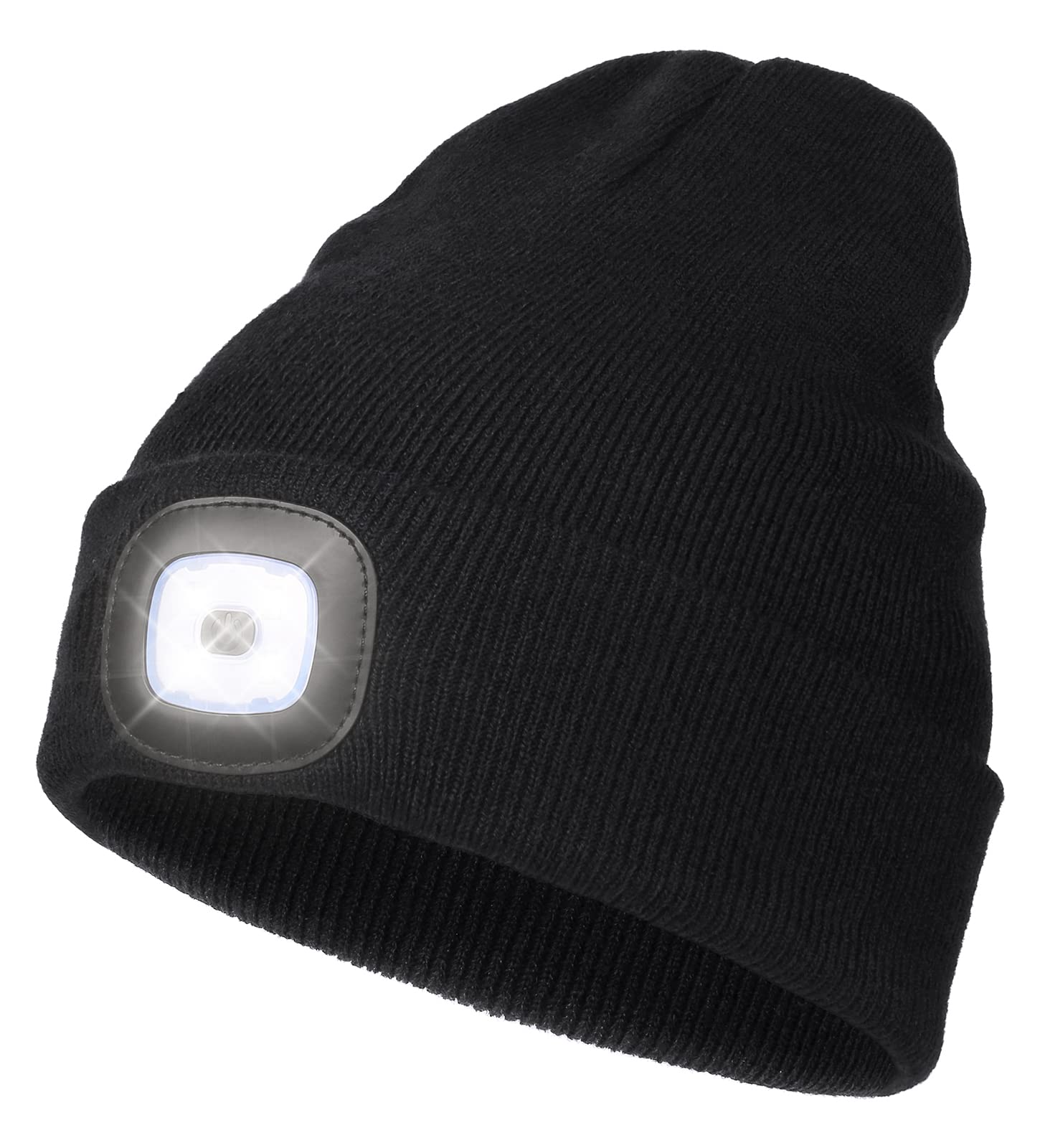 USB Rechargeable LED Headlamp for Men Winter Knitted Cap