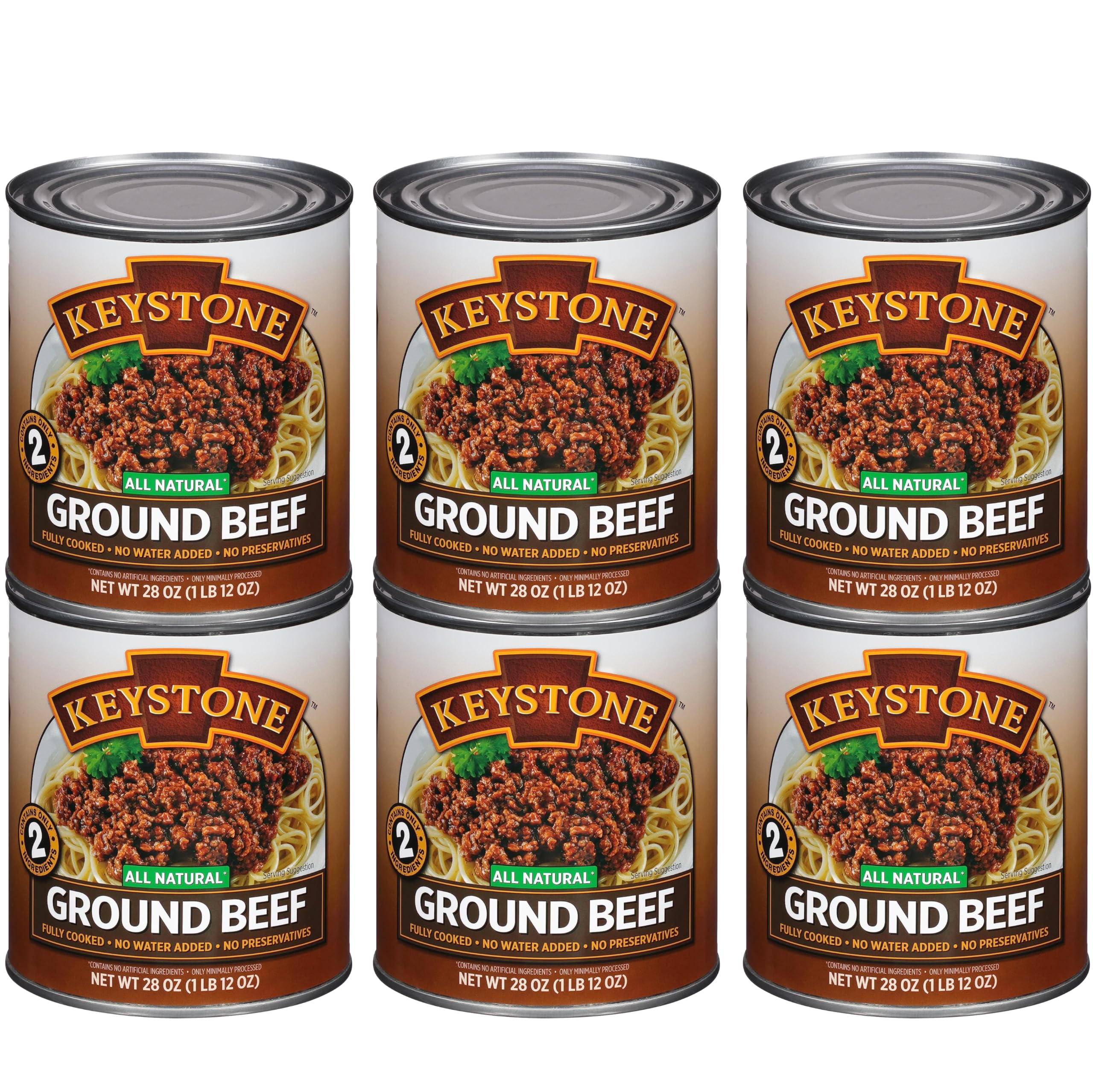 Fully Cooked Natural Ground Beef Family Pack, Gluten Free (6 x 28 oz cans)